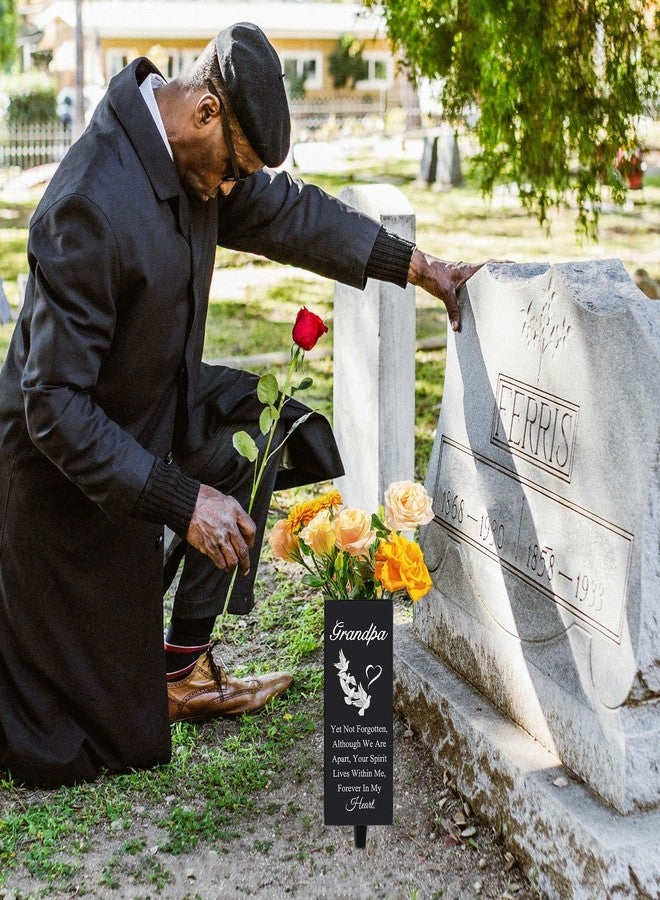 Oooct Grandfather Memorial Vase - Metal Grandpa Cemetery Flower Vase with Ground Stake, Weather-Resistant Grave Decor for Lasting Tribute - Image 4